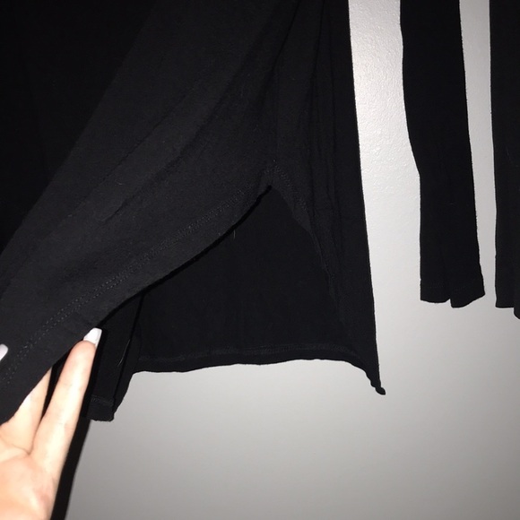 Alembika long sleeve black top with detailing around the neck and side slits - Picture 4 of 5